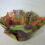 Hand-dyed silk fiber vessel Hand-dyed silk fiber vessel