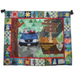 The Bears Visit Yellowstone; started in class with Mary Lou Weidman; commercial and hand-dyed cottons, machine stitched The Bears Visit Yellowstone; started in class with Mary Lou Weidman; commercial and hand-dyed cottons, machine stitched