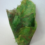 Hand-dyed silk fiber vessel Hand-dyed silk fiber vessel