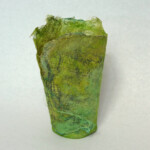 Hand-dyed silk fiber vessel Hand-dyed silk fiber vessel