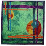 Green Silk; Started in class with Sue Benner, hand-dyed silk, machine stitching Green Silk; Started in class with Sue Benner, hand-dyed silk, machine stitching
