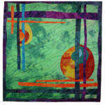 Green Silk; Started in class with Sue Benner, hand-dyed silk, machine stitching Green Silk; Started in class with Sue Benner, hand-dyed silk, machine stitching