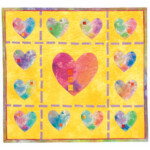 Hearts of a Different Color; inkjet printed and hand-dyed cotton, machine stitching Hearts of a Different Color; inkjet printed and hand-dyed cotton, machine stitching