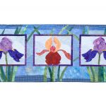Irises; made using Iris pattern from Pieced Flowers by Ruth B. McDowell; commercial and hand-dyed cotton, machine stitched, partially quilted by Sue Fox Irises; made using Iris pattern from Pieced Flowers by Ruth B. McDowell; commercial and hand-dyed cotton, machine stitched, partially quilted by Sue Fox