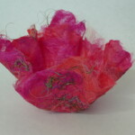 Hand-dyed silk fiber vessel Hand-dyed silk fiber vessel