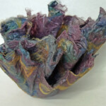 Hand-dyed silk fiber vessel Hand-dyed silk fiber vessel