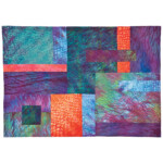 Silk shibori - hand dyed silk, machine stitching
