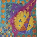 Sun and Stars; hand-dyed cotton, machine stitching Sun and Stars; hand-dyed cotton, machine stitching