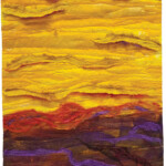 Sunset; acrylic paint with silk rods and roving Sunset; acrylic paint with silk rods and roving