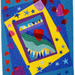 Wedding Quilt; commercial and hand-dyed cotton. machine stitching Wedding Quilt; commercial and hand-dyed cotton. machine stitching